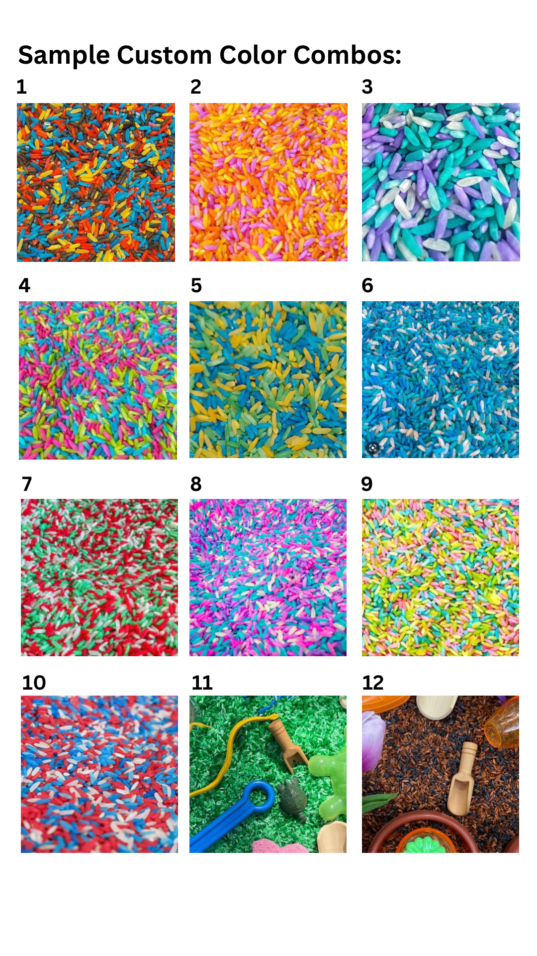 Sensory Rice- Custom Choose A Color