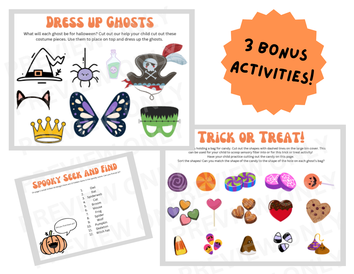 Halloween Sensory Activity Printable- Trofast Bin Insert