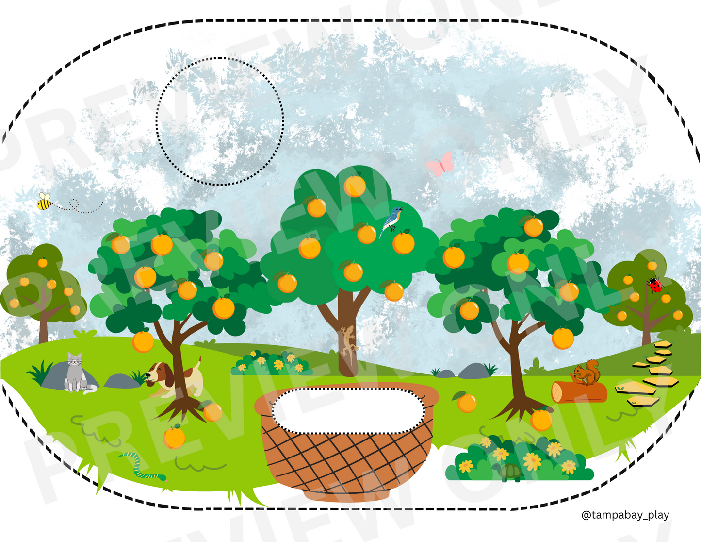 Printable Flisat Trofast Bin Insert- Orange Grove
