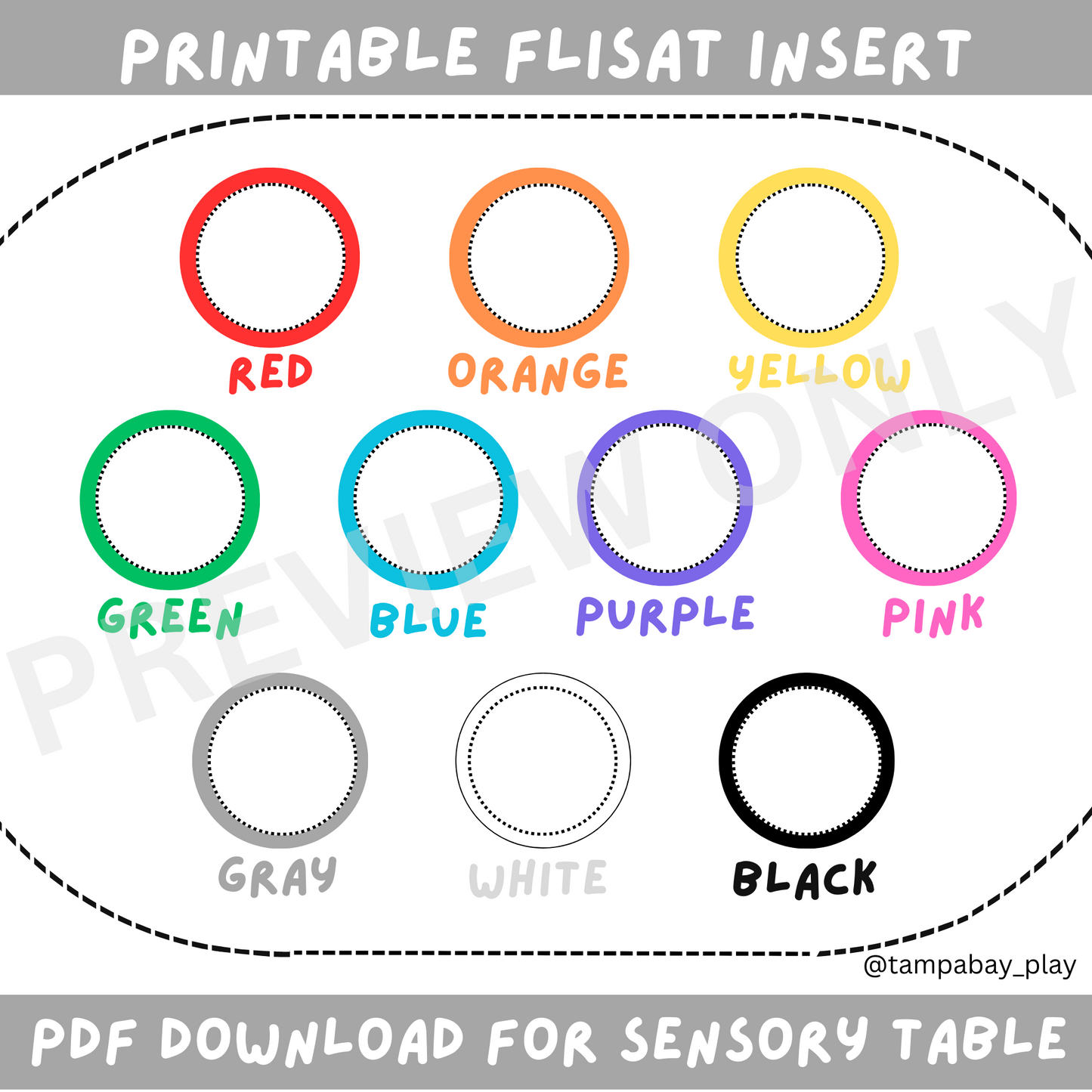 Printable Flisat Trofast Bin Insert- Color Sorting