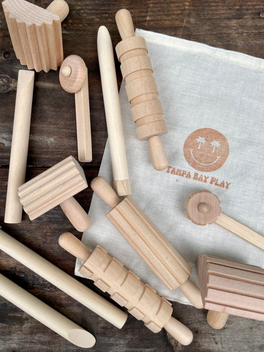 Wooden Play Dough Tools Set