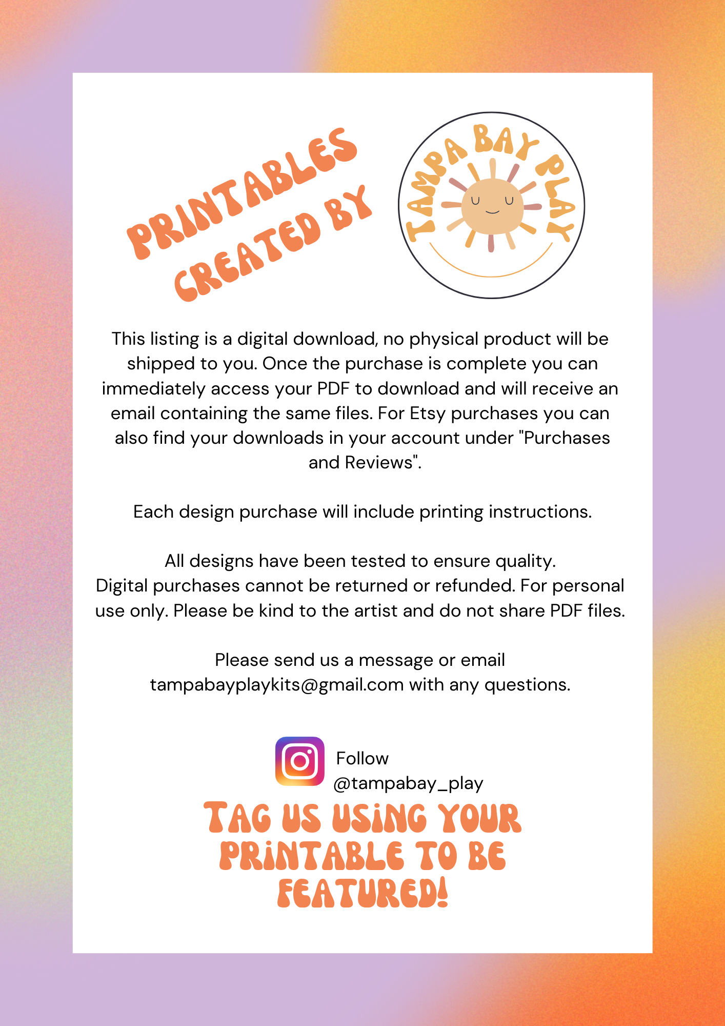 Printable Flisat Trofast Bin Insert- Orange Grove