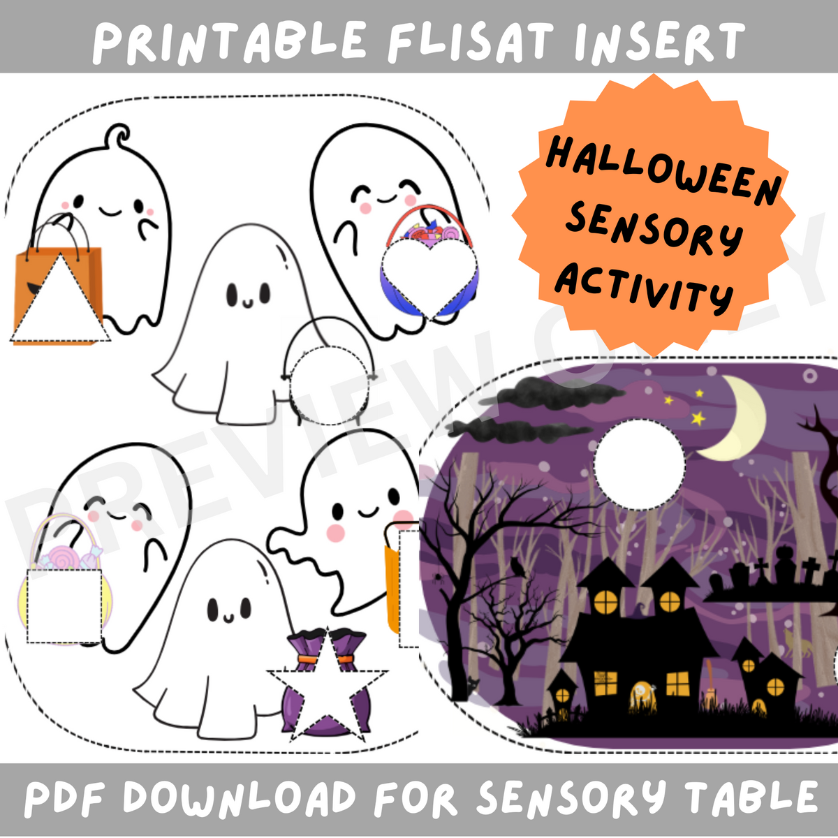 Halloween Sensory Activity Printable- Trofast Bin Insert