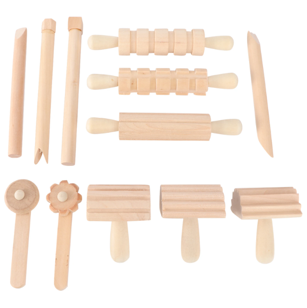 Wooden Play Dough Tools Set