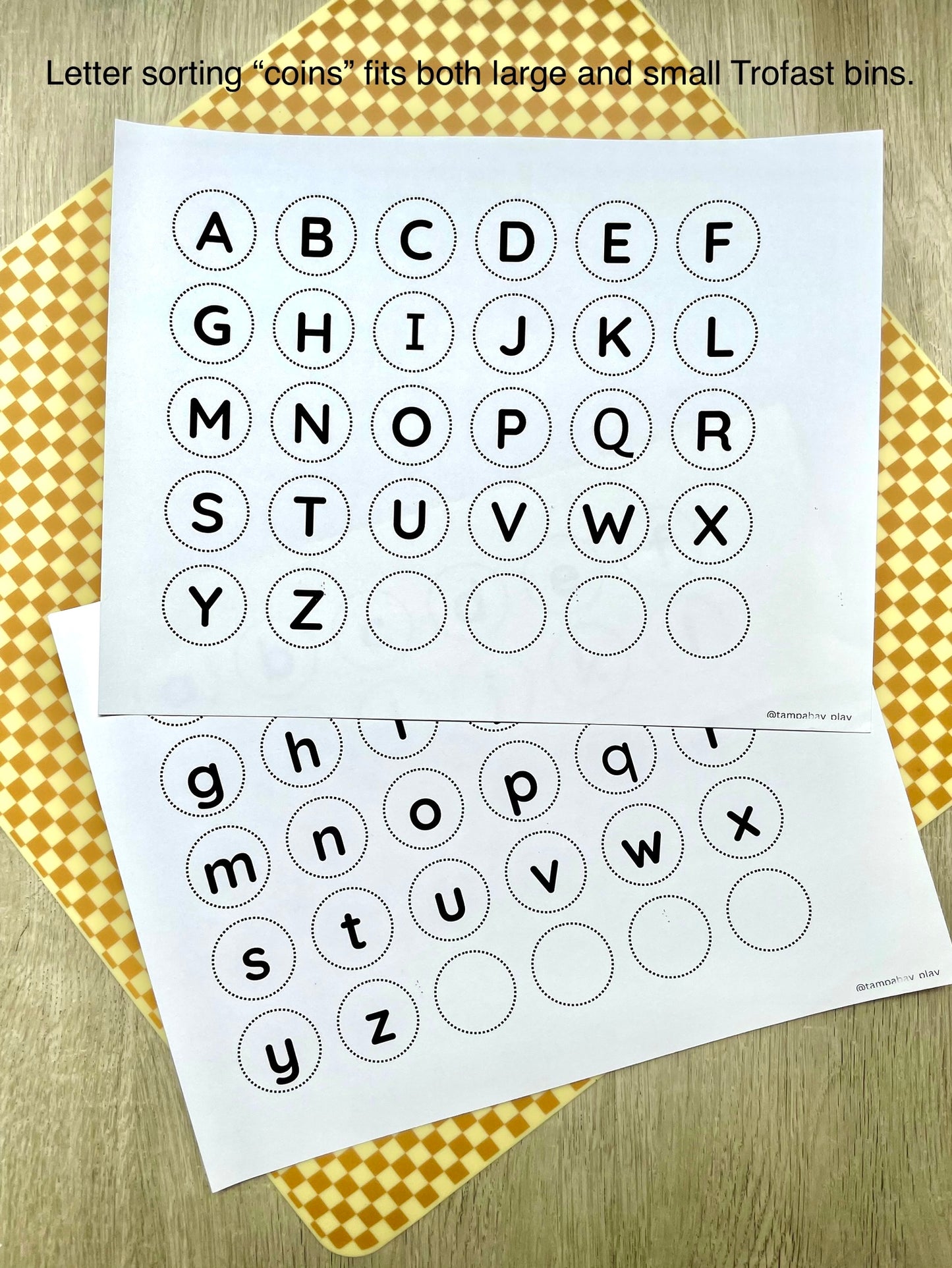 Printable Flisat Trofast Bin Insert- Alphabet Sort