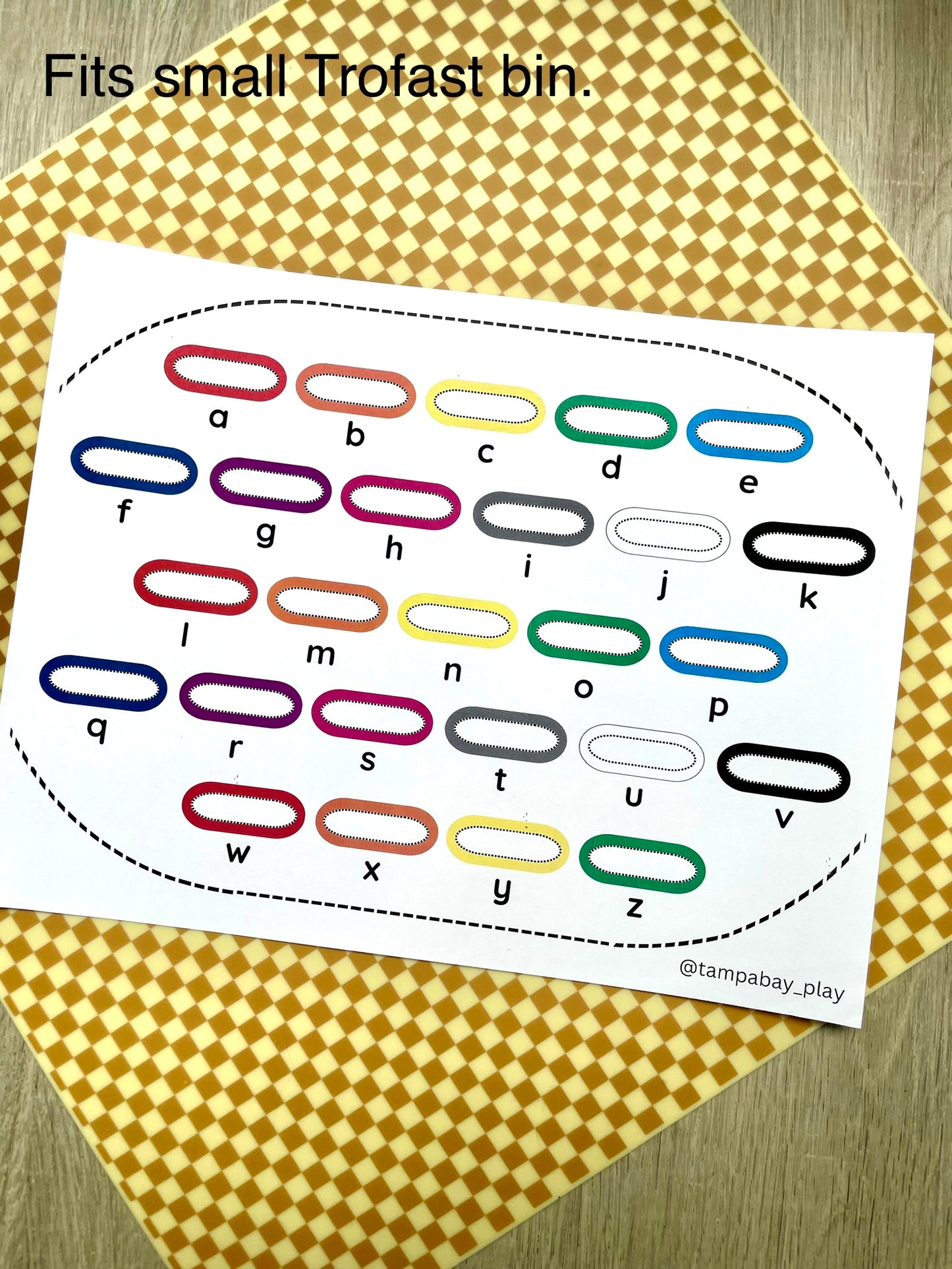 Printable Flisat Trofast Bin Insert- Alphabet Sort