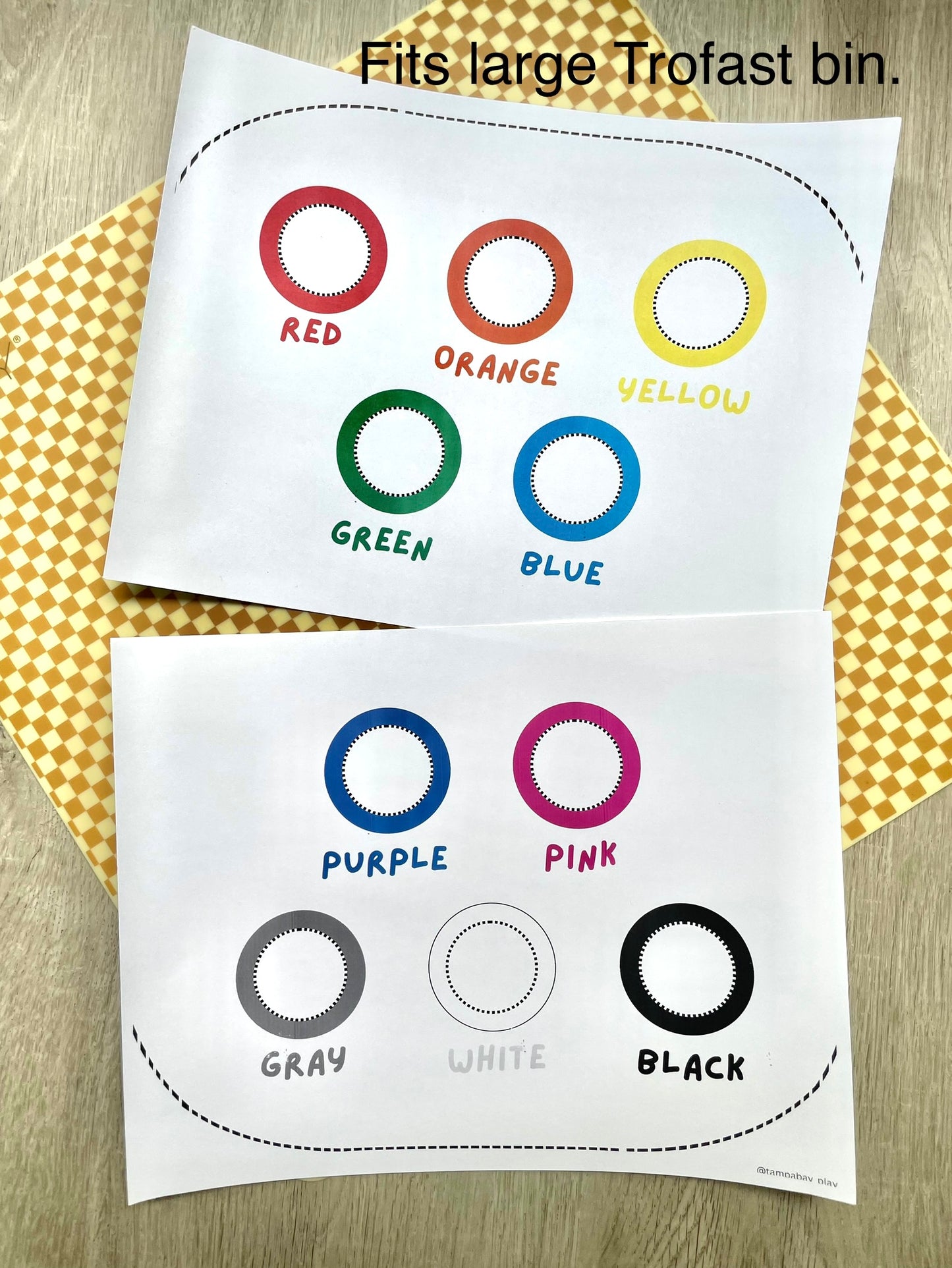 Printable Flisat Trofast Bin Insert- Color Sorting